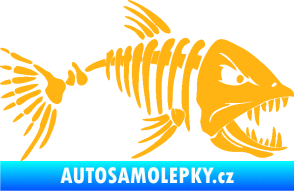Samolepka Ryba kostra 005 pravá světle oranžová