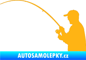 Samolepka Rybář 001 levá světle oranžová
