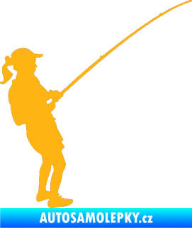 Samolepka Rybář 005 pravá světle oranžová