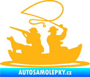 Samolepka Rybaření a lov 001 pravá světle oranžová