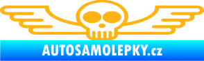 Samolepka Samolepka na zadní sklo 001 lebka s křídly světle oranžová