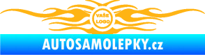 Samolepka Samolepka na zadní sklo plameny se znakem světle oranžová