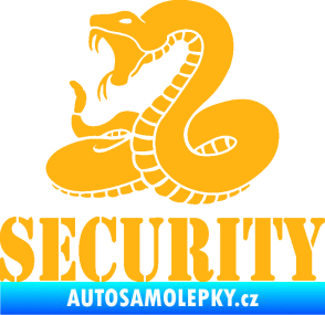 Samolepka Security hlídáno - levá had světle oranžová