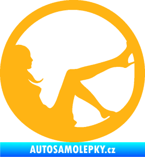 Samolepka Sexy lady 003 pravá v kruhu světle oranžová