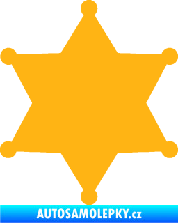 Samolepka Sheriff 002 hvězda světle oranžová