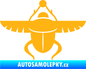 Samolepka Skarab - brouk vruboun 001 egyptský symbol světle oranžová