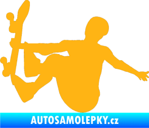 Samolepka Skateboard 008 levá světle oranžová