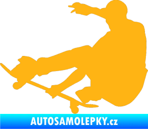 Samolepka Skateboard 009 levá světle oranžová