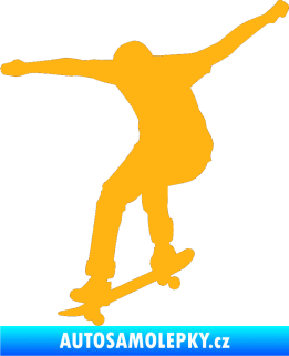 Samolepka Skateboard 011 levá světle oranžová