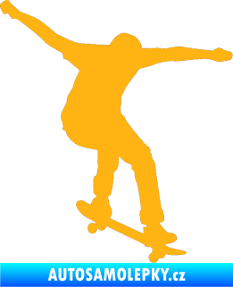 Samolepka Skateboard 011 pravá světle oranžová