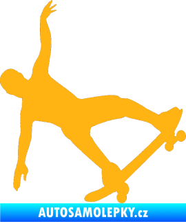 Samolepka Skateboard 013 pravá světle oranžová