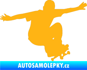 Samolepka Skateboard 014 pravá světle oranžová