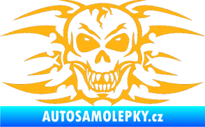 Samolepka Skeleton - lebka světle oranžová