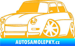 Samolepka Škoda 1000 karikatura levá světle oranžová