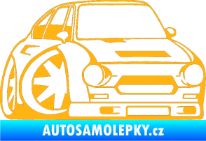 Samolepka Škoda 110r karikatura pravá světle oranžová