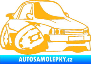 Samolepka Škoda 120 karikatura pravá světle oranžová