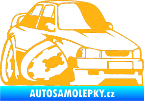 Samolepka Škoda 130 karikatura pravá světle oranžová