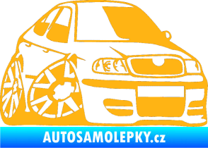 Samolepka Škoda Octavia karikatura pravá světle oranžová