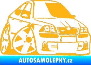 Samolepka Škoda Octavia RS karikatura pravá světle oranžová