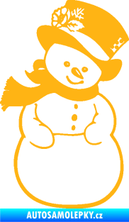 Samolepka Sněhulák 003 pravá světle oranžová