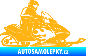 Samolepka Sněžný skútr pravá světle oranžová