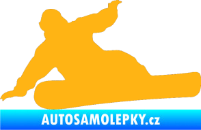 Samolepka Snowboard 001 levá světle oranžová