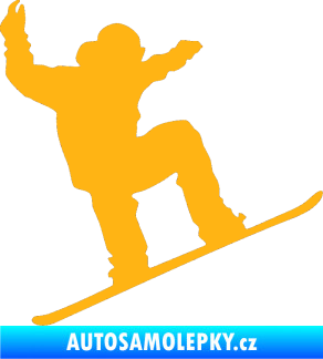 Samolepka Snowboard 003 pravá světle oranžová
