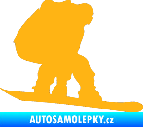 Samolepka Snowboard 010 pravá světle oranžová