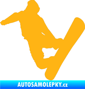 Samolepka Snowboard 020 levá světle oranžová