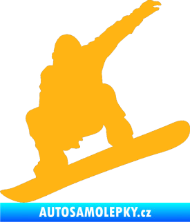 Samolepka Snowboard 021 levá světle oranžová