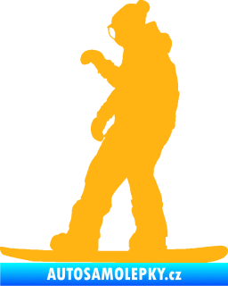 Samolepka Snowboard 028 levá světle oranžová