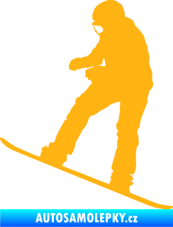Samolepka Snowboard 030 levá světle oranžová