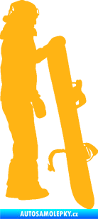 Samolepka Snowboard 032 pravá světle oranžová