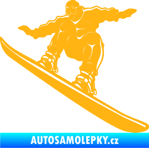 Samolepka Snowboard 038 levá světle oranžová