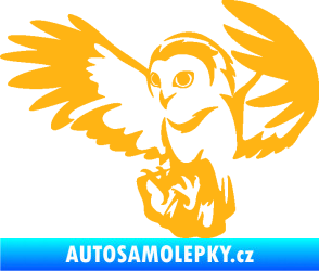 Samolepka Sova 006 levá světle oranžová
