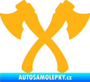 Samolepka Spojené sekery světle oranžová
