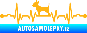 Samolepka Srdeční tep 006 levá čivava světle oranžová