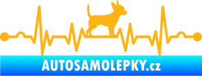 Samolepka Srdeční tep 006 pravá čivava světle oranžová