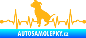 Samolepka Srdeční tep 007 levá pitbull světle oranžová