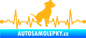 Samolepka Srdeční tep 007 pravá pitbull světle oranžová