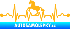 Samolepka Srdeční tep 010 levá  koník světle oranžová