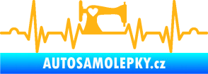 Samolepka Srdeční tep 015 pravá šicí stroj světle oranžová