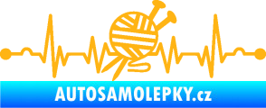 Samolepka Srdeční tep 016 levá pletení světle oranžová