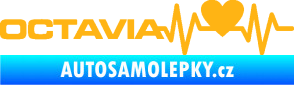 Samolepka Srdeční tep 019 levá octavia světle oranžová