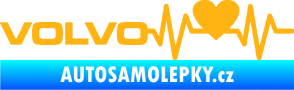 Samolepka Srdeční tep 021 levá Volvo srdcem světle oranžová