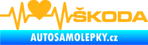 Samolepka Srdeční tep 025 pravá škoda světle oranžová