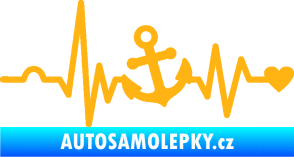 Samolepka Srdeční tep 031 levá kotva světle oranžová