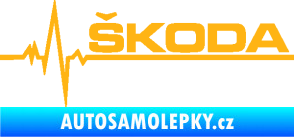 Samolepka Srdeční tep 034 pravá Škoda světle oranžová