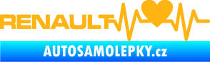 Samolepka Srdeční tep 041 levá Renault světle oranžová