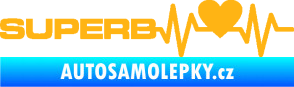 Samolepka Srdeční tep 072 levá Superb světle oranžová
